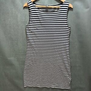 J. Crew Classic Striped Boatneck Tank - Navy & White - size M Nautical Classic